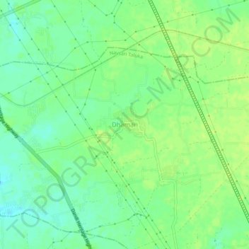 Mappa topografica Dhaman, altitudine, rilievo