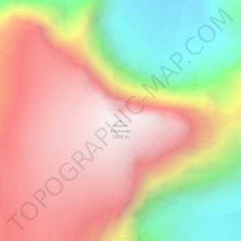 Mappa topografica Mount Kitchener, altitudine, rilievo