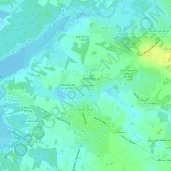 Mappa topografica La Chaussee, altitudine, rilievo