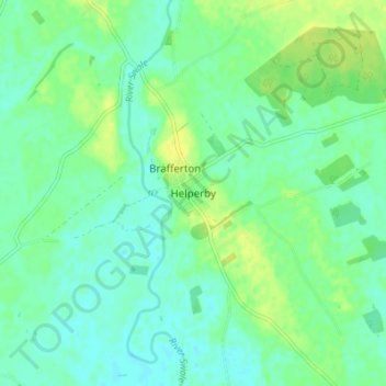 Mappa topografica Helperby, altitudine, rilievo