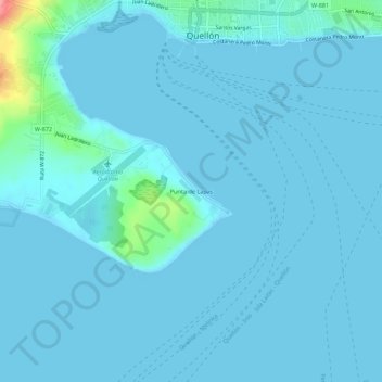 Mappa topografica Punta de Lapas, altitudine, rilievo
