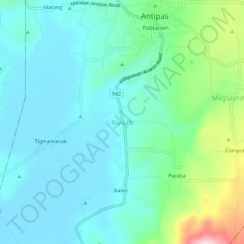 Mappa topografica Kiyaab, altitudine, rilievo