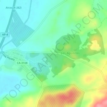 Mappa topografica Parque Las Aguilillas, altitudine, rilievo