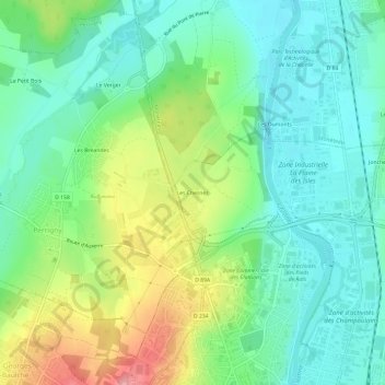 Mappa topografica Les Chesnez, altitudine, rilievo