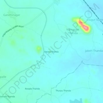 Mappa topografica Patani Thanda, altitudine, rilievo