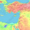 Mappa topografica Cipro, altitudine, rilievo
