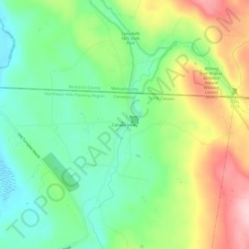 Mappa topografica Canaan Valley, altitudine, rilievo