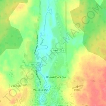 Mappa topografica Половниково, altitudine, rilievo