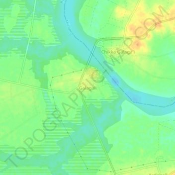 Mappa topografica Galagali, altitudine, rilievo