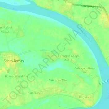 Mappa topografica San Vicente, altitudine, rilievo