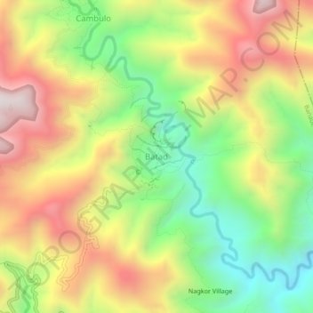 Mappa topografica Batad, altitudine, rilievo
