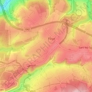 Mappa topografica Arbespine, altitudine, rilievo