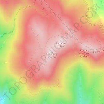 Mappa topografica Lameira, altitudine, rilievo