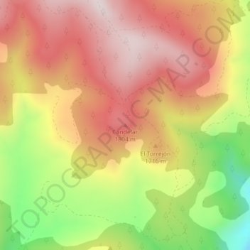Mappa topografica Candelar, altitudine, rilievo