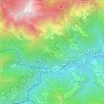 Mappa topografica All'Oro, altitudine, rilievo