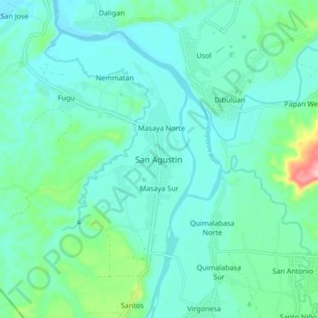 Mappa topografica San Agustin, altitudine, rilievo
