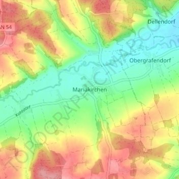 Mappa topografica Mariakirchen, altitudine, rilievo