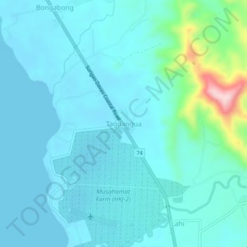 Mappa topografica Tagdangua, altitudine, rilievo