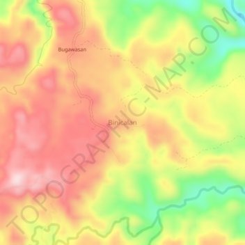 Mappa topografica Binicalan, altitudine, rilievo