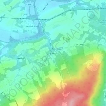 Mappa topografica Neshanic, altitudine, rilievo