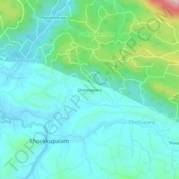 Mappa topografica Chennappara, altitudine, rilievo