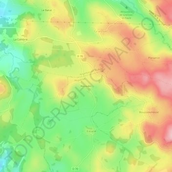 Mappa topografica Recoules, altitudine, rilievo