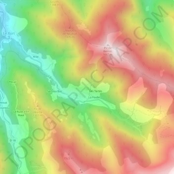 Mappa topografica Carol, altitudine, rilievo