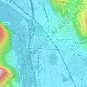 Mappa topografica Brandegaudière, altitudine, rilievo