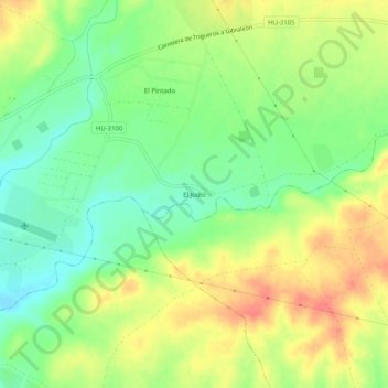 Mappa topografica El Judío, altitudine, rilievo