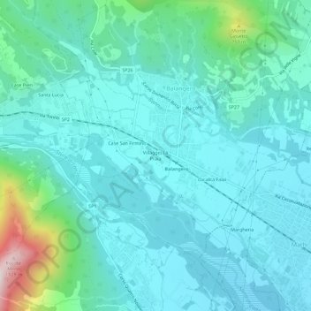 Mappa topografica Villaggio La Praia, altitudine, rilievo