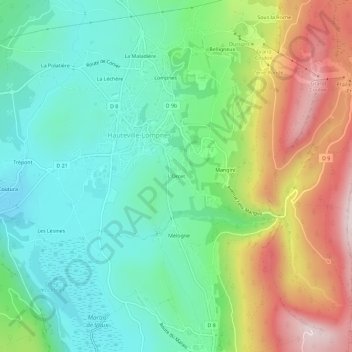 Mappa topografica L'Orcet, altitudine, rilievo