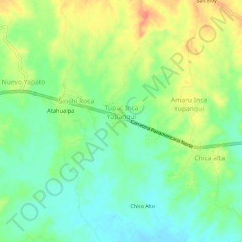 Mappa topografica Huascar, altitudine, rilievo