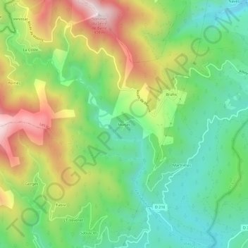 Mappa topografica Murjas, altitudine, rilievo