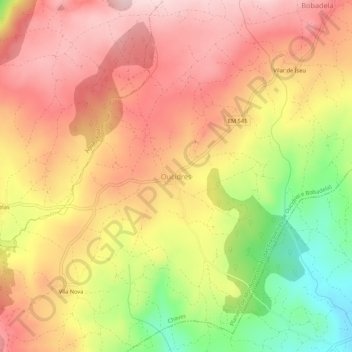 Mappa topografica Oucidres, altitudine, rilievo