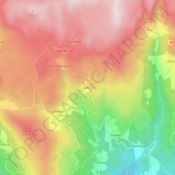 Mappa topografica Gamoal, altitudine, rilievo