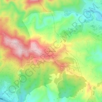 Mappa topografica La Mairena, altitudine, rilievo