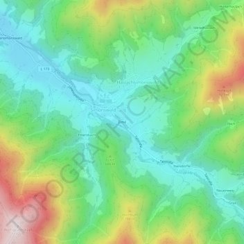 Mappa topografica Elme, altitudine, rilievo