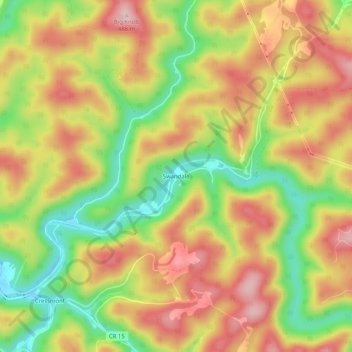 Mappa topografica Swandale, altitudine, rilievo