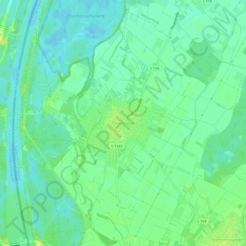 Mappa topografica Ottenheim, altitudine, rilievo