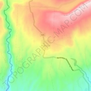 Mappa topografica Madaya, altitudine, rilievo