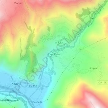 Mappa topografica Cuyo Chico, altitudine, rilievo