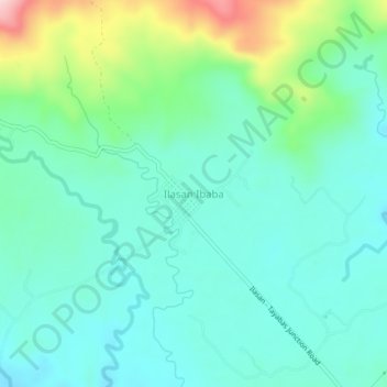 Mappa topografica Ilasan Ibaba, altitudine, rilievo