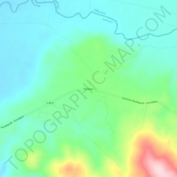Mappa topografica Huaqui, altitudine, rilievo