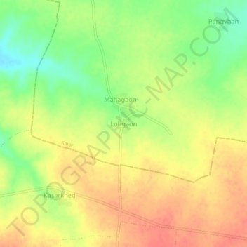 Mappa topografica Lohgaon, altitudine, rilievo