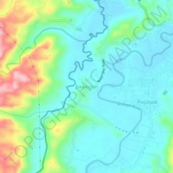 Mappa topografica Baikingon, altitudine, rilievo