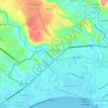 Mappa topografica Talomo District, altitudine, rilievo