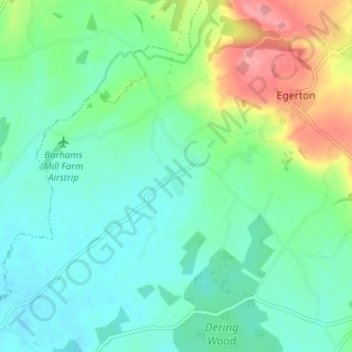 Mappa topografica Egerton Forstal, altitudine, rilievo