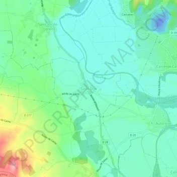 Mappa topografica Saint-Dos, altitudine, rilievo