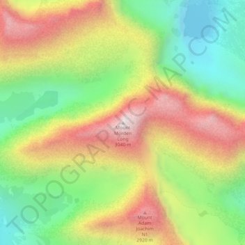 Mappa topografica Mount Morden Long, altitudine, rilievo