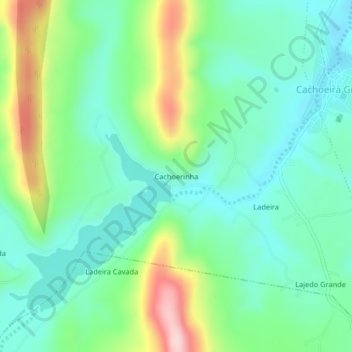 Mappa topografica Cachoerinha, altitudine, rilievo